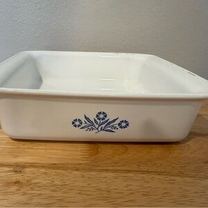 8x8x2 pan Corning ware p-322 casserole baking dish 8” square blue cornflower vtg